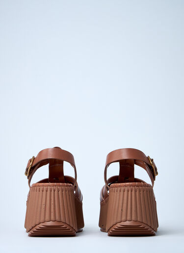 Chloé Leather Nama Platform Sandals Brown chl0261032