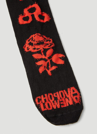 그래픽 프린트 양말 Chopova Lowena 그래픽 프린트 양말 블랙 cho0251014