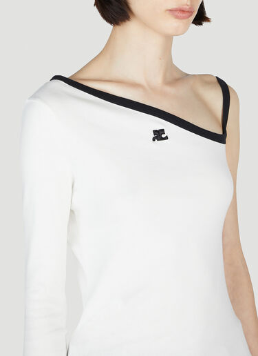 Courrèges 비대칭 탑 화이트 cou0252023