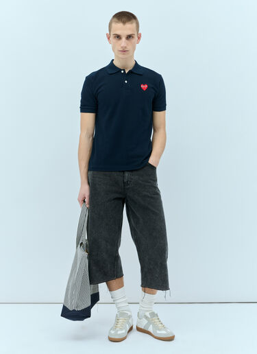 로고 패치 폴로 셔츠 Comme Des Garçons PLAY 로고 패치 폴로 셔츠 네이비 cpl0355005