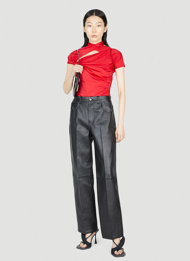Coperni 비대칭 드레이프 탑 레드 cpn0252006