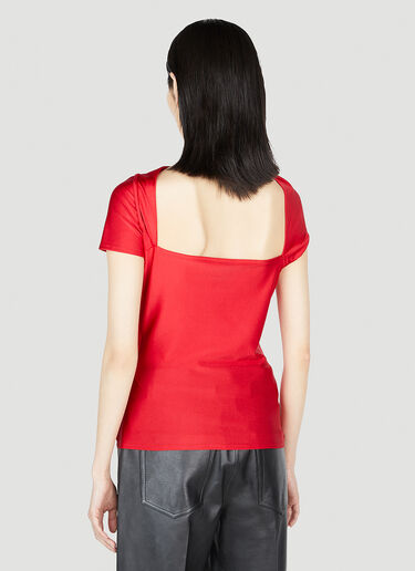 Coperni 비대칭 드레이프 탑 레드 cpn0252006