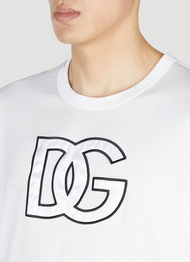 徽标刺绣 T 恤 Dolce & Gabbana 徽标刺绣 T 恤 白色 dol0151027