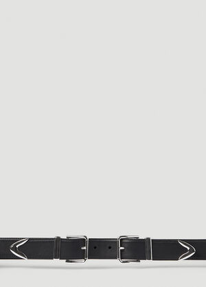 Dolce & Gabbana Double Buckle Leather Belt Black dol0154012