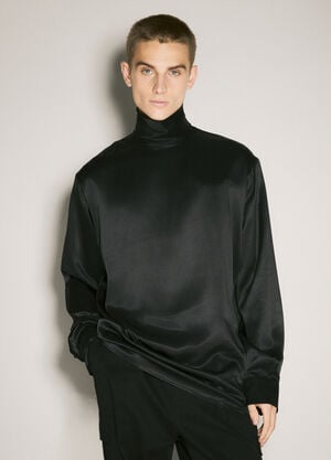 Dolce & Gabbana Loose Silk Turtleneck Top Black dol0158003
