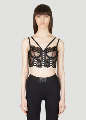 Dolce & Gabbana Floral Lace Bralette Top Black dol0253016