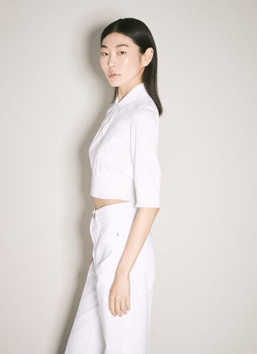 短款针织 polo 上衣 Dolce & Gabbana 短款针织 polo 上衣 白色 dol0257004