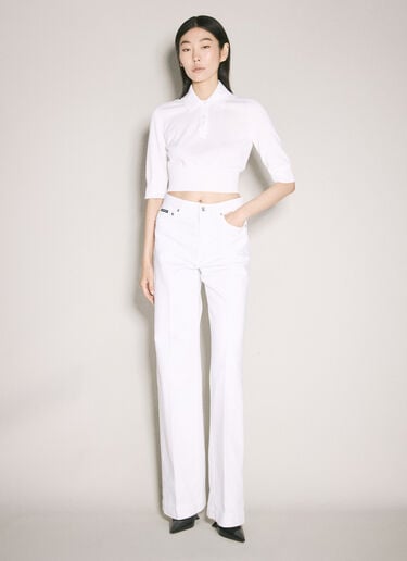 短款针织 polo 上衣 Dolce & Gabbana 短款针织 polo 上衣 白色 dol0257004