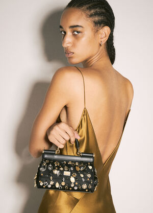 Dolce & Gabbana Small Embellished Sicily Handbag Black dol0258013