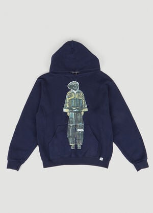 DRx FARMAxY FOR LN-CC Graphic Print Hooded Sweatshirt Blue drx0349028