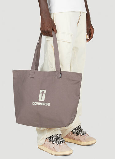 Logo Print Tote Bag Rick Owens DRKSHDW x Converse Logo Print Tote Bag Brown dsc0352003
