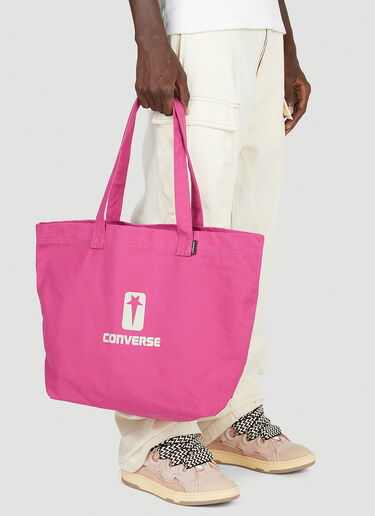 Logo Print Tote Bag Rick Owens DRKSHDW x Converse Logo Print Tote Bag Pink dsc0352004