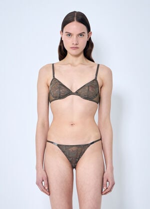 SAVAGE X DIESEL Camo Lace Plunge Bra Brown dsf0258024
