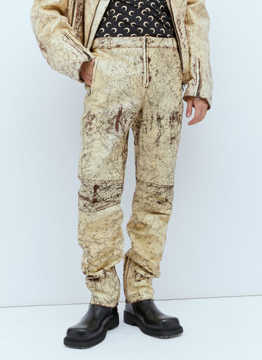 Diesel P-Alan コーティングレザーパンツ ゴールド dsl0154003