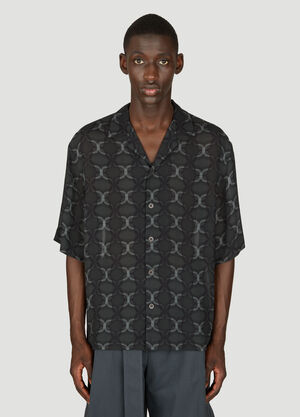 Dries Van Noten Geometric Print Short-Sleeve Shirt Grey dvn0156019