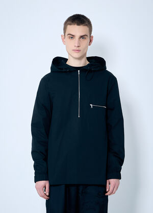 Dries Van Noten Hooded Cotton Zip-Up Shirt Black dvn0160015