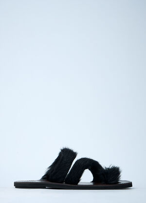 Dries Van Noten 울드 가죽 샌들  블랙 dvn0160031