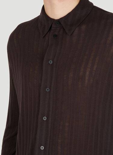Eckhaus Latta 슈렁큰 버튼 다운 셔츠 브라운 eck0151004