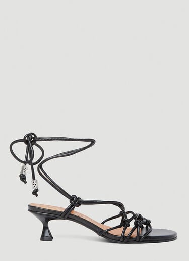 Knots Kitten Heel Sandals GANNI Knots Kitten Heel Sandals Black gan0253030
