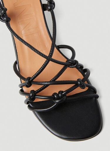 Knots Kitten Heel Sandals GANNI Knots Kitten Heel Sandals Black gan0253030
