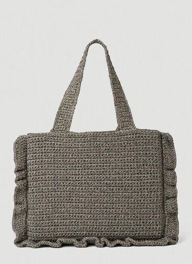 Crochet Frill Tote Bag GANNI Crochet Frill Tote Bag Brown gan0253042