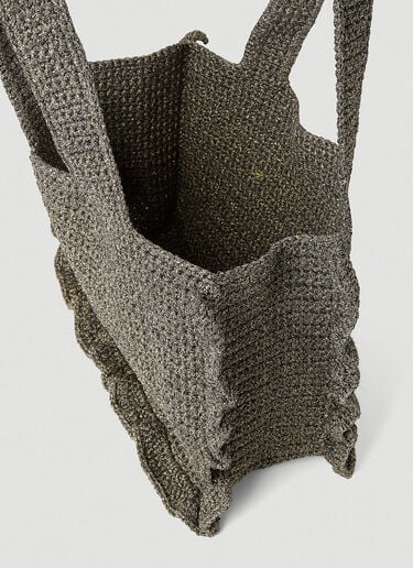 Crochet Frill Tote Bag GANNI Crochet Frill Tote Bag Brown gan0253042
