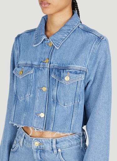 Heavy Denim Cropped Trucker Jacket GANNI Heavy Denim Cropped Trucker Jacket Blue gan0253070
