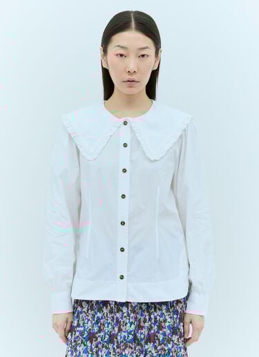 Frill Collar Shirt GANNI Frill Collar Shirt White gan0255002
