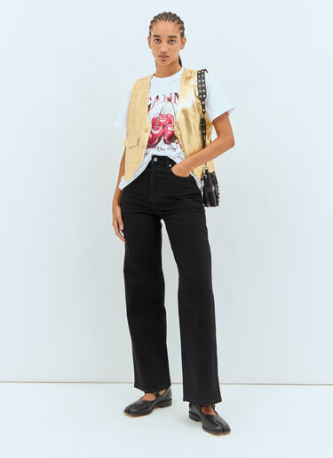 Ganni Logo Print T-Shirt White gan0258008