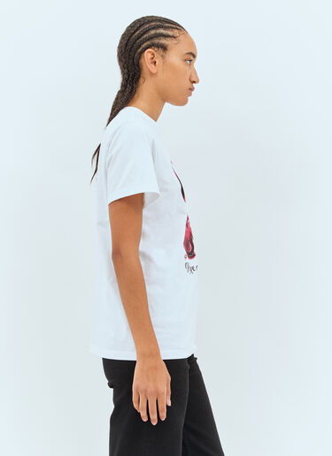 Ganni Logo Print T-Shirt White gan0258008