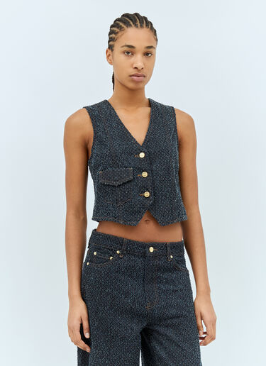 Fluffy Denim Vest Ganni Fluffy Denim Vest Blue gan0258029