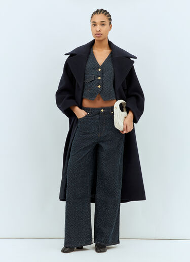 Ganni Fluffy Denim Vest Blue gan0258029