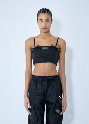 GANNI Duchesse Strap Top Black gan0259007