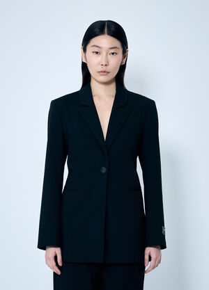 GANNI Solid Twill Suiting Blazer Black gan0259020