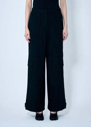 GANNI Solid Twill Suiting Cargo Pants Black gan0259021