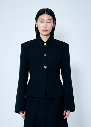 GANNI Light Twill Suiting Blazer Black gan0259032
