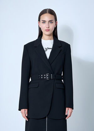 GANNI Bonded Crepe Blazer Black gan0260008