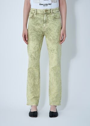 GANNI Foil Overdyed Jeans White gan0260010