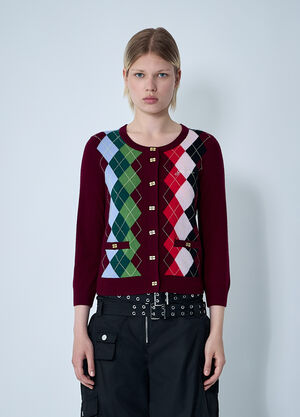 GANNI Cashmere-Blend Cardigan Bordeaux gan0261016