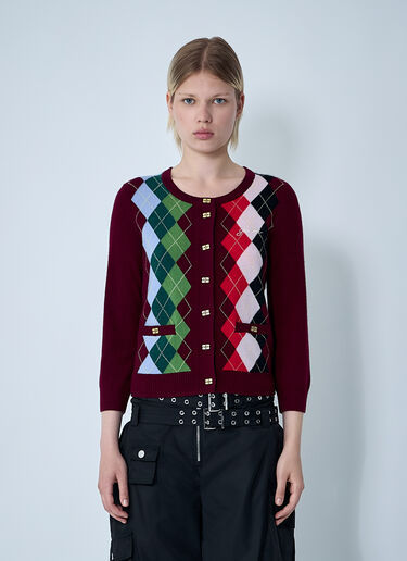 GANNI Cashmere-Blend Cardigan Bordeaux gan0261016