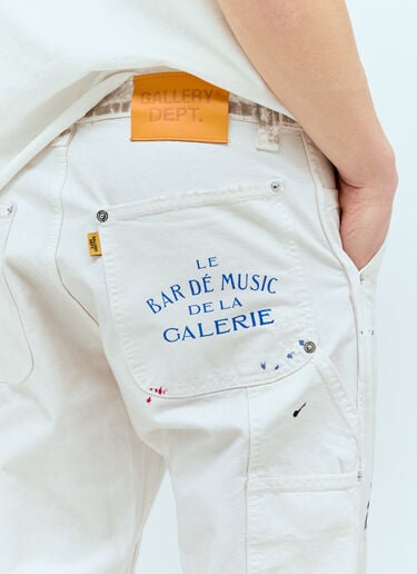 Painted Carpenter Flared Jeans Gallery Dept. Painted Carpenter Flared Jeans White gdp0153044