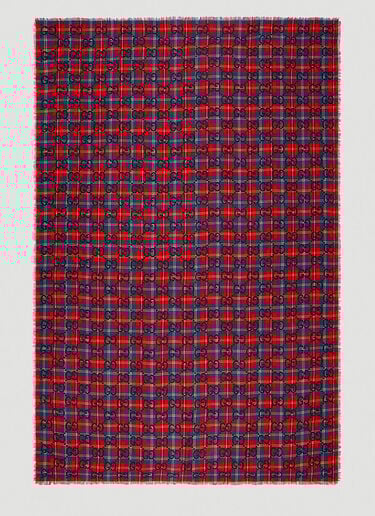 Maxi GG Tartan Scarf Gucci Maxi GG Tartan Scarf Red guc0151104