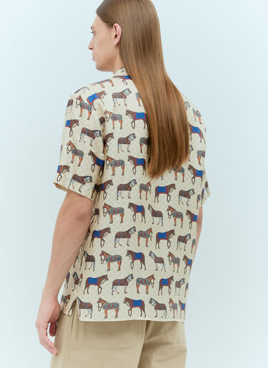 Horse Print Silk Shirt Gucci Horse Print Silk Shirt Cream guc0155044