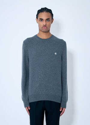 Gucci Logo Embroidered Sweater Grey guc0159038