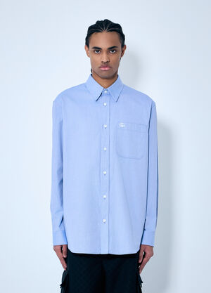 Gucci Embroidered Oxford Shirt Light Blue guc0159050