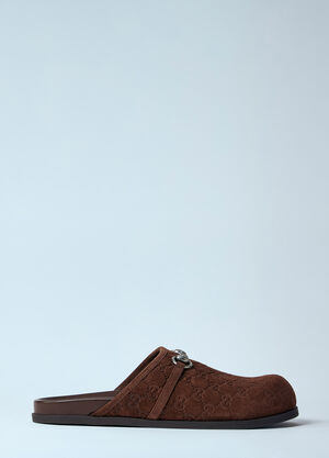 Gucci Suede Horsebit Mules Brown guc0159059