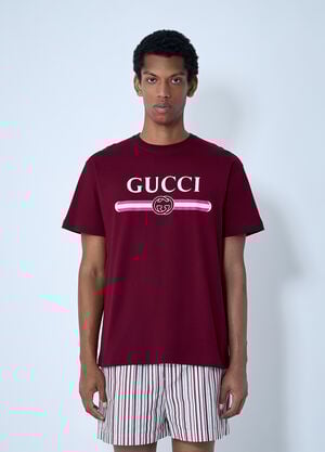 Gucci Logo Motif T-Shirt Red guc0161019