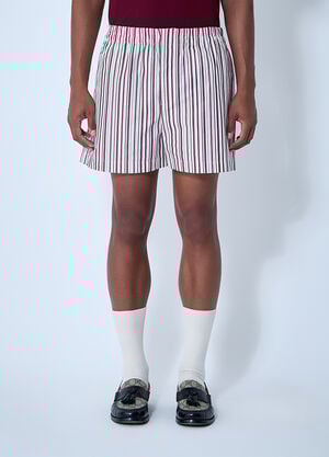 Gucci Striped Logo Motif Shorts White guc0161023