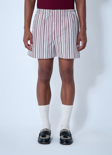 Striped Logo Motif Shorts Gucci Striped Logo Motif Shorts White guc0161023