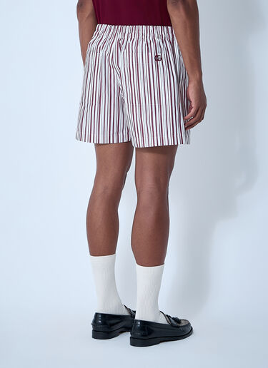 Striped Logo Motif Shorts Gucci Striped Logo Motif Shorts White guc0161023